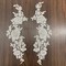 1 Pair Beaded & Corded Floral Lace Applique on 100% Polyester Net Mesh 13" x 3" Each Side